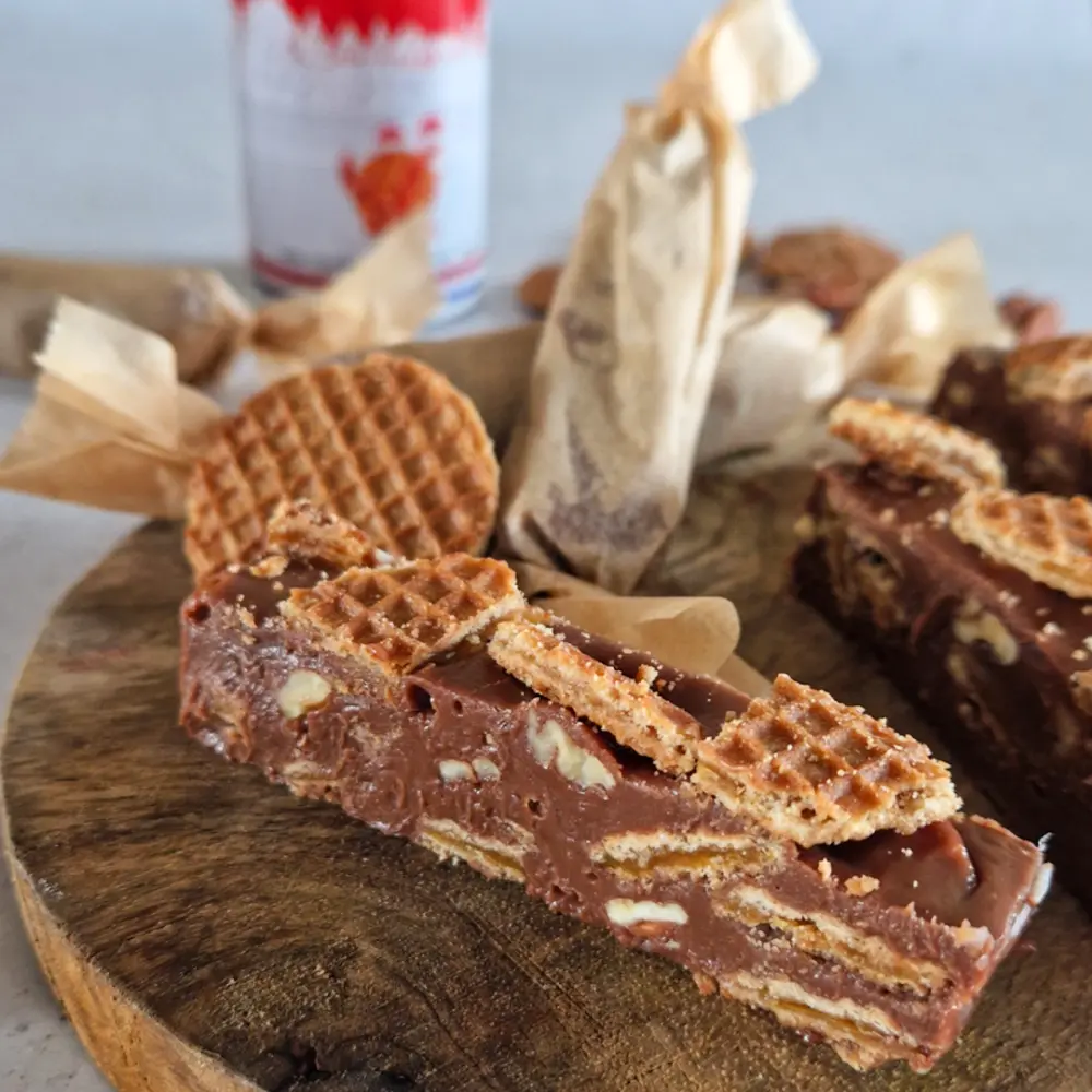 Stroopwafel Fudge met Hollandse Stroopwafel Likeur